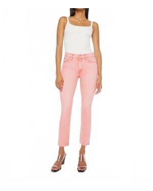 Mother The Mid Rise Dazzler Ankle Jean - Pink