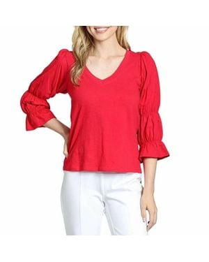 Apny Renaissance Sleeve Top - Red
