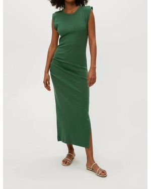 Michael Stars Calliope Power Shoulder Maxi Dress - Green