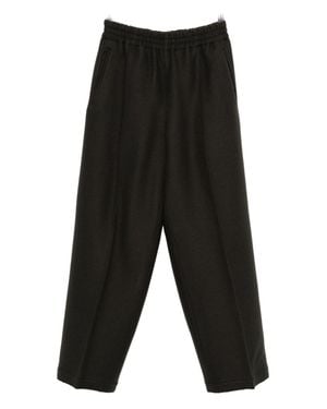 Ami Paris Wool Wide-Leg Pants - Black