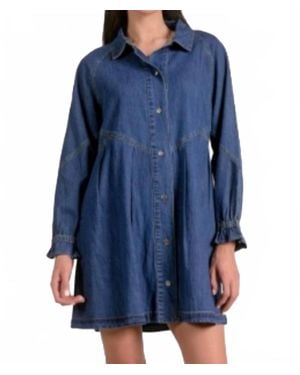 Elan Long Sleeve Denim Shirtdress - Blue