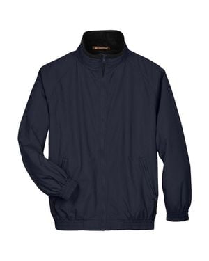 Harriton Fleece Lined Nylon Jacket - Blue