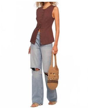 Heartloom Josette Button Down Sleeveless Vest - Brown