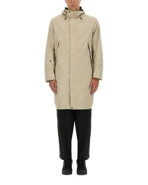 JG1 Elongated Nylon Parka With Hood - Natural