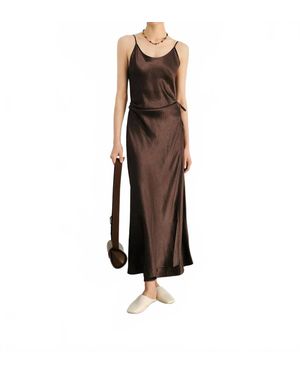 Meilleur Moment Pure Acetate Slip Dress - Brown