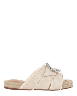 Alexandre Birman Madelina Raffia Sandals - White