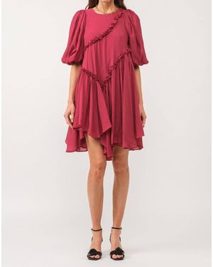 SOFIA The Label Izzy Asymmetrical Dress - Red