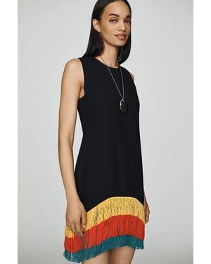 Simon Miller Bowie Fringe Mini Dress - Black