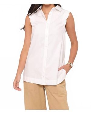 Petal & Pup Deidre Scallop Button Up Shirt - White