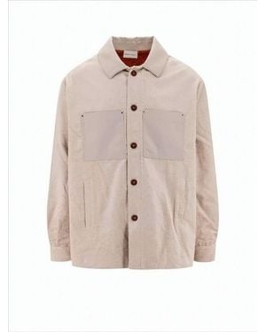 Drole de Monsieur Relaxed Fit Corduroy Jacket With Contrast Lining - Natural