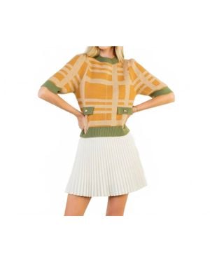 Thml Short Sleeve Sweater - Yellow