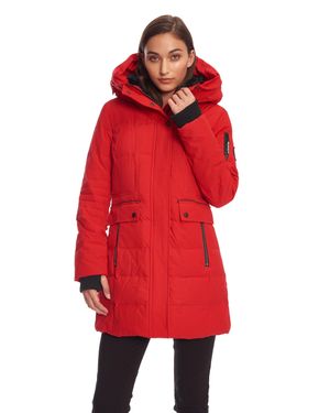 Alpine North Kootney Vegan Down (Recycled) Mid-Length Parka - Red