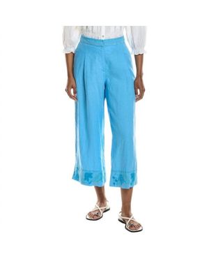 Johnny Was Pleated Linen Culotte Soraya - Blue
