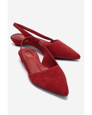 Forever & Always Shoes Berlina Leather Slingback Pump - Red