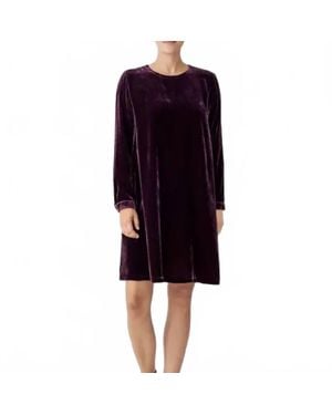 Eileen Fisher Velvet Crew Neck Dress - Black