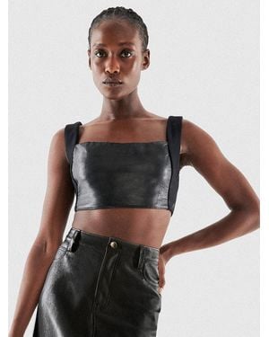 AS by DF Hailey Recycled Leather Bralette - Black