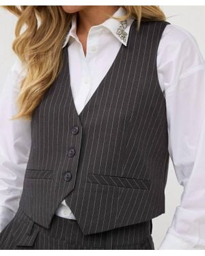 EsQualo Pinstripe Vest - Gray