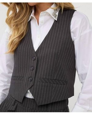 EsQualo Pinstripe Vest - Gray