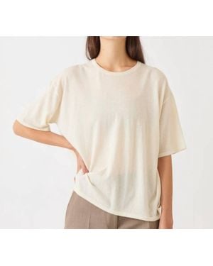 DEMYLEE Hazel Short Sleeve Shirt Top - Natural