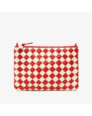 Clare V. Puffy Woven Flat Clutch - Red