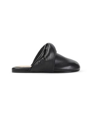 Carven Garnier Knotted Lamb Leather Mules - Black