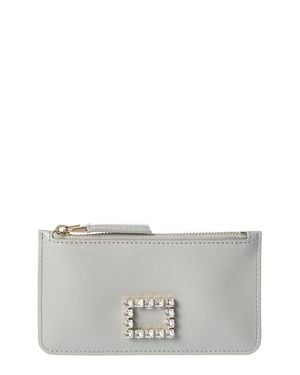 Roger Vivier Leather Card Case - Gray