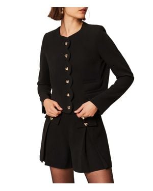 Twinset Cropped Jacket High-Waisted Shorts Suit - Black