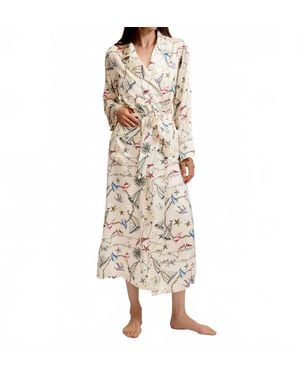 Petite Plume Silk Long Robe - Natural