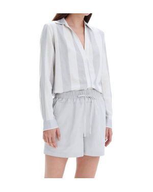Chrldr Striped Frida Linen Shirt - Gray