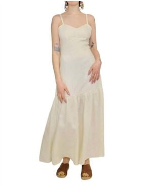 Peony Tie Back Midi Dress - Natural