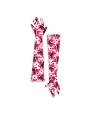 WORLD WIDE LTD Nwt Flower Print Long Fuji/ Gloves & Mittens - Red