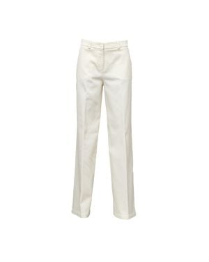 Ql2 Mia D Pant With Wide Straight Leg And Hook Closure - Natural