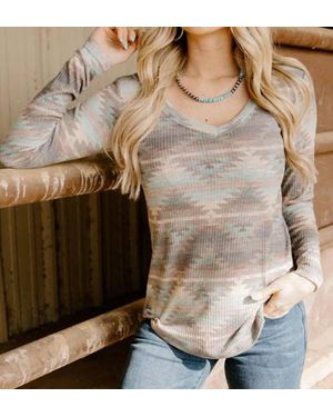 Sterling Kreek Burnt Out Aztec Top - Natural