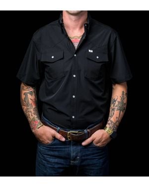 Farrell Short Sleeve Snap Shirt - Black