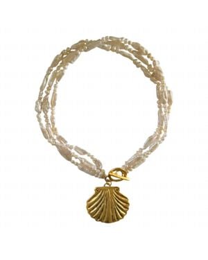 Sccollection Aqua Shell Necklace - Metallic