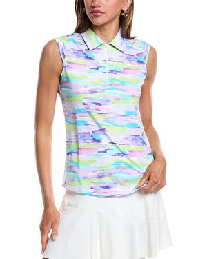 IBKUL Sleeveless Polo Shirt - Blue