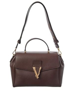 Versace Leather Satchel - Brown