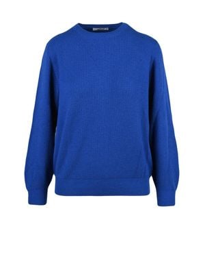 Kangra Ribbed Crewneck Sweater - Blue