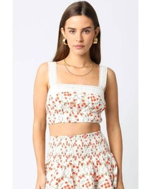 Olivaceous Marissa Floral Top - White