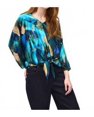Joseph Ribkoff Abstract Bohemian Dolman Blouse - Blue