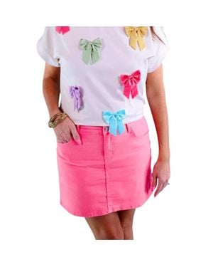 Jess Lea Nova Denim Skirt - Pink