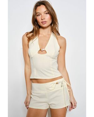 Pretty Garbage Hannah Beaded Halter Top - Multicolor