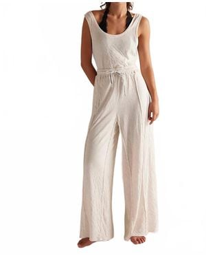 Free People Wait A Minute Jumpsuit - Natural
