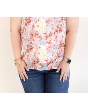 Hailey & Co Yoryo Chiffon Floral Top - Pink
