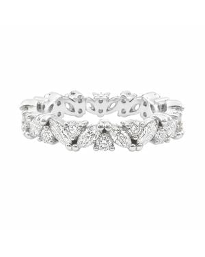 Allyanna Gifts Moissanite Marquise & Round Cluster Eternity Ring Band - Metallic