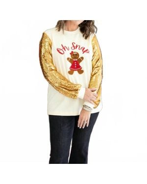 Layerz Clothing Oh Snap Sequin Top - Metallic