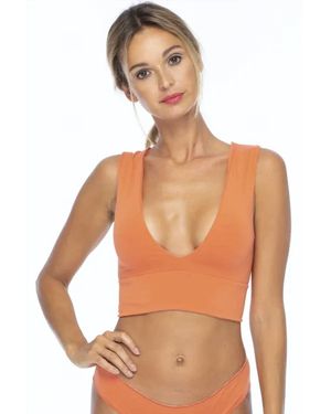 Indah Meringue Deep U Band Top - White
