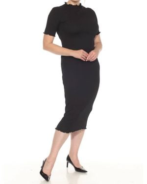 Joseph Ribkoff Mock Neck Midi Bodycon Dress - Black