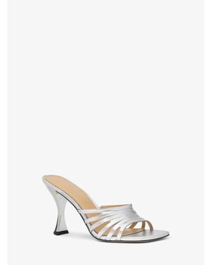 MICHAEL Michael Kors Mk Haisley Metallic Leather Sandal - White