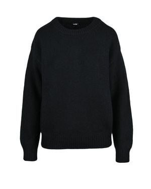 Add Crew Neck Sweater With Relaxed Fit And Ribbed Cuffs - Black